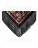Natural silk hand embroidered Manila shawl