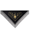 Machine embroidered triangular shape Manila shawl