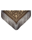 Natural silk hand embroidered Manila shawl