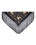 Natural silk hand embroidered Manila shawl