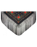 Natural silk hand embroidered Manila shawl