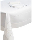 Machine embroidered tablecloth