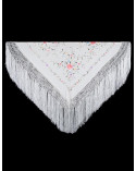 Natural silk hand embroidered Manila shawl