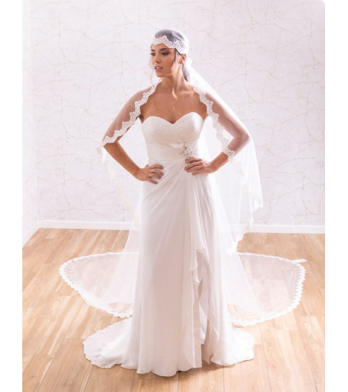 Velo de novia blanco