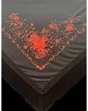 Machine embroidered triangular shape Manila shawl